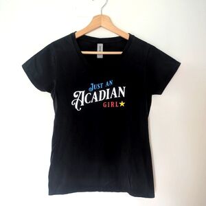 Just An Acadian Girl Black Graphic Tee